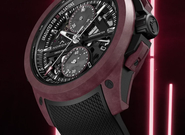 NORQAIN Wild ONE Skeleton Chrono Limited Edition 42mm ブラック スケルトン文字盤 ブラックメッシュラバーストラップ フォールディングクラスプ N3002.40Q02.B01.R02