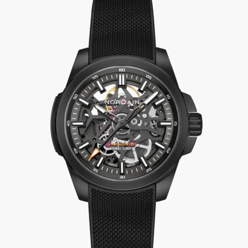 NORQAIN Independence Skeleton 40mm アンスラサイト スケルトン文字盤 ブラックメッシュラバーストラップ ピンバックル N3008.07B01.G01.R02