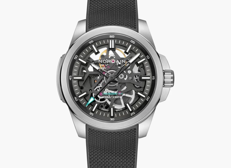NORQAIN Independence Skeleton 40mm アンスラサイト スケルトン文字盤 ステンレススチールブレスレット N3008.07S01.G01.S01