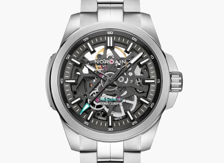 NORQAIN Independence Skeleton 40mm アンスラサイト スケルトン文字盤 ステンレススチールブレスレット N3008.07S01.G01.S01