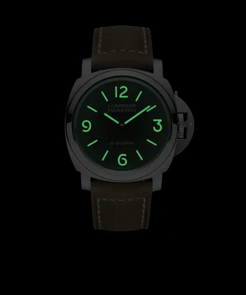 PANERAI ルミノール 8 ジョルニ 44mm スティール ブラック文字盤 ダークブラウン・カーフ・ストラップ PAM00914