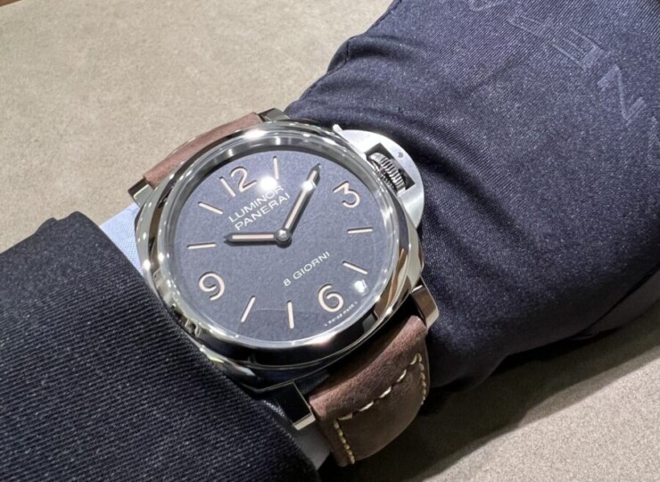 PANERAI ルミノール 8 ジョルニ 44mm スティール ブラック文字盤 ダークブラウン・カーフ・ストラップ PAM00914
