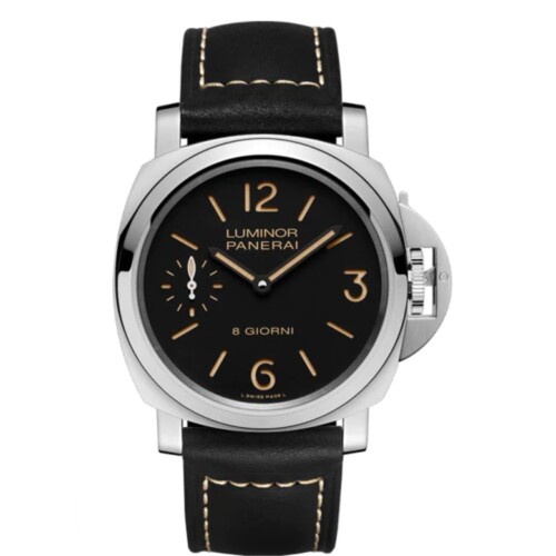 PANERAI ルミノール 8 ジョルニ 44mm スティール ブラック文字盤 ブラック・カーフ・ストラップ PAM00915