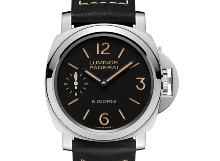 PANERAI ルミノール 8 ジョルニ 44mm スティール ブラック文字盤 ブラック・カーフ・ストラップ PAM00915