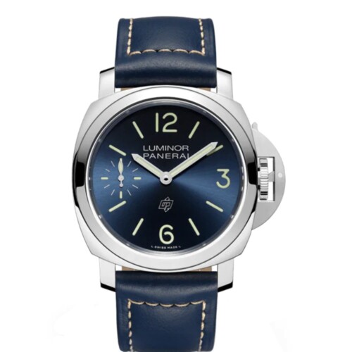 ルミノール ロゴ 44mm スティール ブルー文字盤