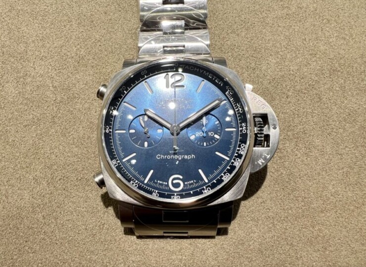 PANERAI ルミノール クロノ 44mm スティール ブルー文字盤 PAM01110