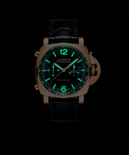 PANERAI ルミノール クロノ 44mm ゴールドテック™ ブルー文字盤 PAM01111