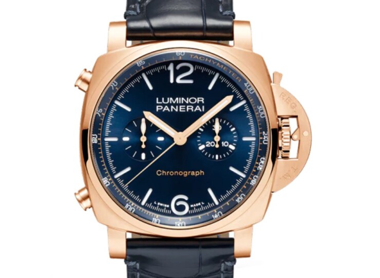 PANERAI ルミノール クロノ 44mm ゴールドテック™ ブルー文字盤 PAM01111