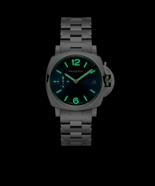 PANERAI ルミノール ドゥエ 38mm スティール ブルー文字盤 ブレスレット PAM01123
