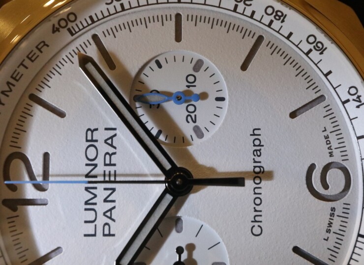 PANERAI ルミノール クロノ 44mm スティール ホワイト文字盤 PAM01218