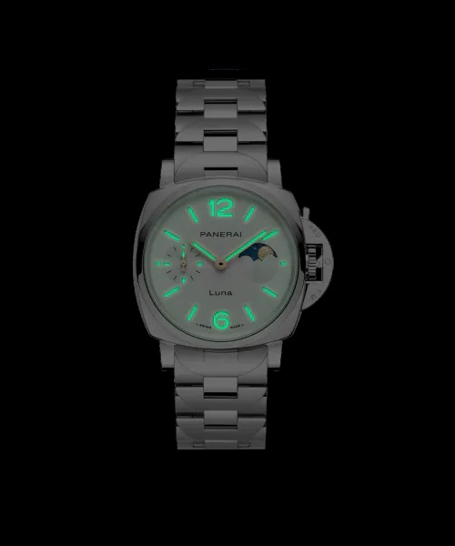 PANERAI ルミノール ドゥエ ルナ 38mm スティール ホワイト文字盤 ブレスレット PAM01301
