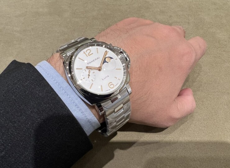 PANERAI ルミノール ドゥエ ルナ 38mm スティール ホワイト文字盤 ブレスレット PAM01301