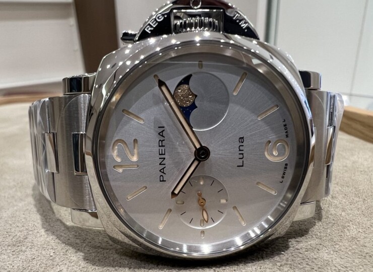 PANERAI ルミノール ドゥエ ルナ 38mm スティール ホワイト文字盤 ブレスレット PAM01301