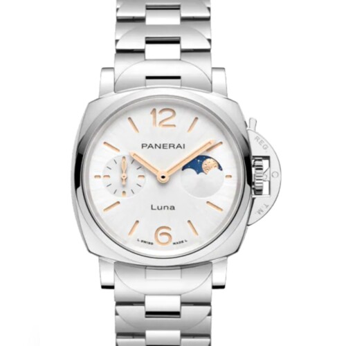 ルミノール ドゥエ ルナ 38mm スティール ホワイト文字盤 ブレスレット