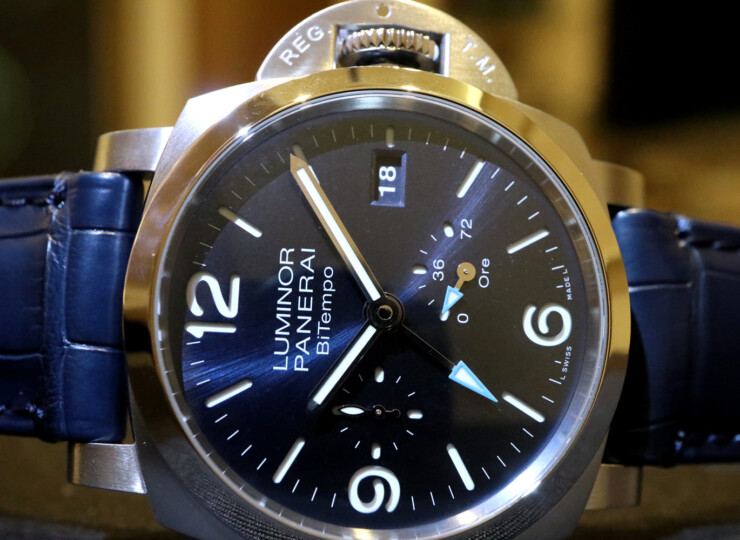 PANERAI ルミノール パワーリザーブ GMT 44mm スティール ブルー文字盤 PAM01361