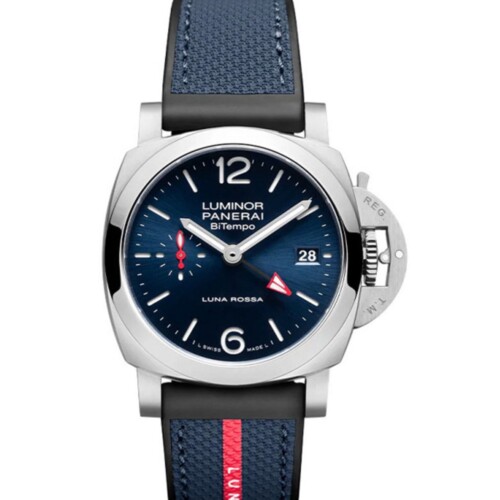 ルミノール ルナ・ロッサ GMT 40mm スティール ブルー文字盤