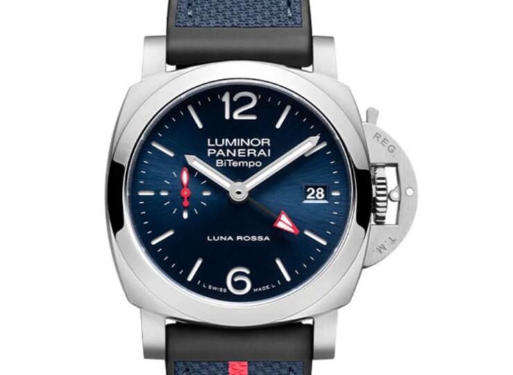 PANERAI ルミノール ルナ・ロッサ GMT 40mm スティール ブルー文字盤 PAM01404