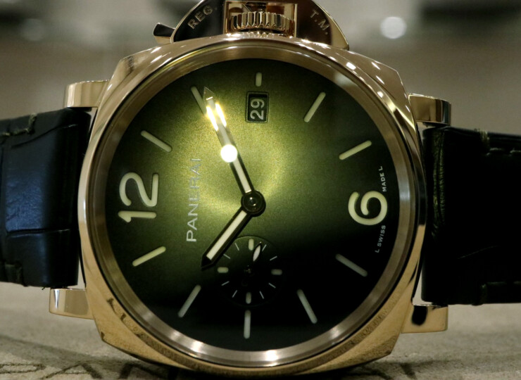 PANERAI ルミノール ドゥエ 42mm イエローゴールド グリーン文字盤 PAM01423
