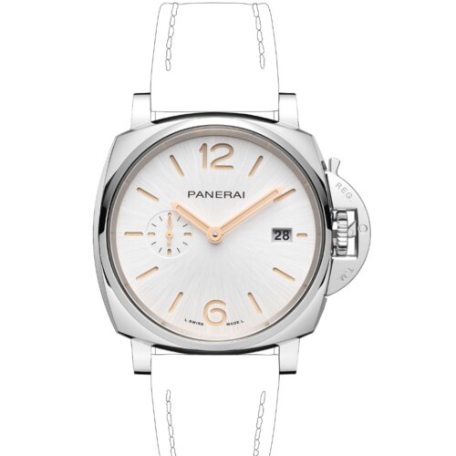ルミノール ドゥエ 42mm スティール ホワイト文字盤 テキスタイル・ストラップ