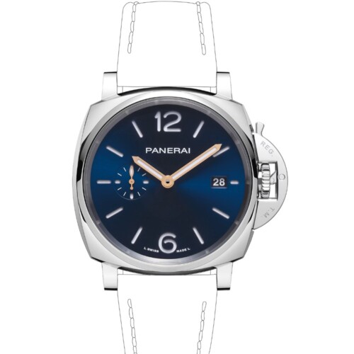 ルミノール ドゥエ 42mm スティール ブルー文字盤 テキスタイル・ストラップ