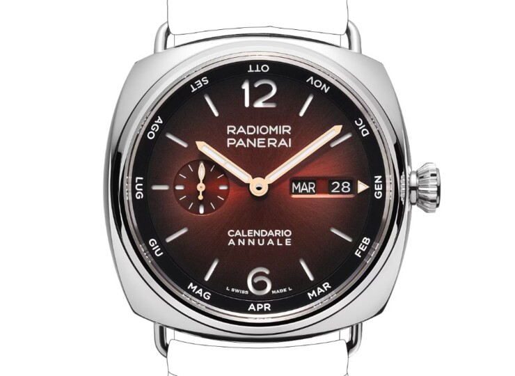 PANERAI ラジオミール アニュアルカレンダー プラチナテック™ エクスペリエンス 45mm バーガンディ文字盤 PAM01432
