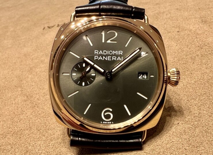 PANERAI ラジオミール 40mm イエローゴールド グリーン文字盤 PAM01437