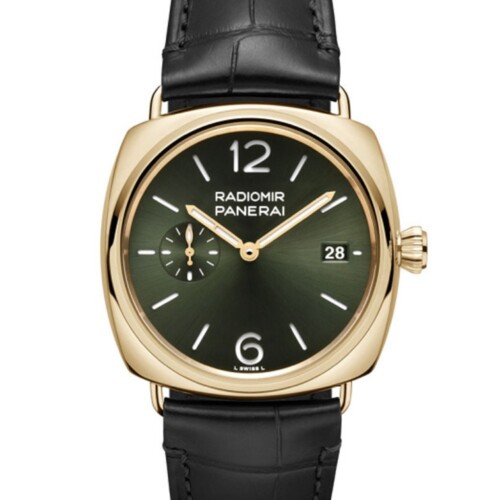 ラジオミール 40mm イエローゴールド グリーン文字盤