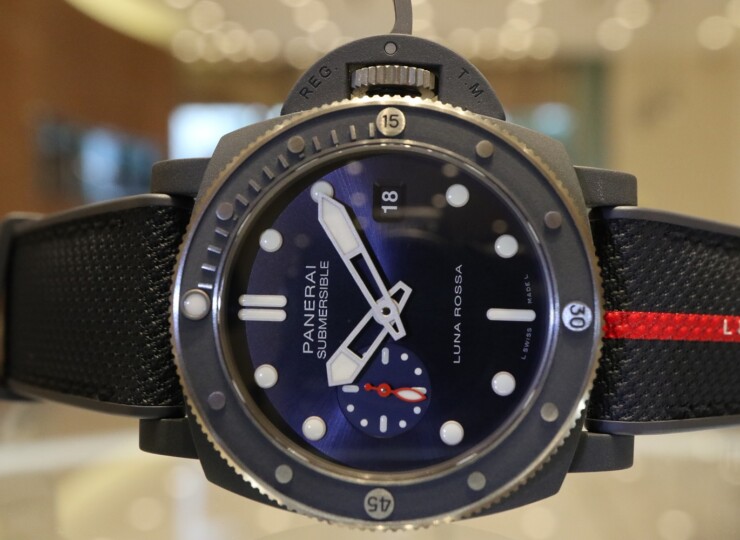 PANERAI サブマーシブル ルナ・ロッサ 44mm Ti-セラミテック™ ブルー文字盤 PAM01466