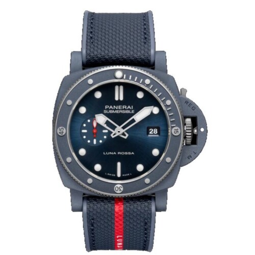 サブマーシブル ルナ・ロッサ 44mm Ti-セラミテック™ ブルー文字盤