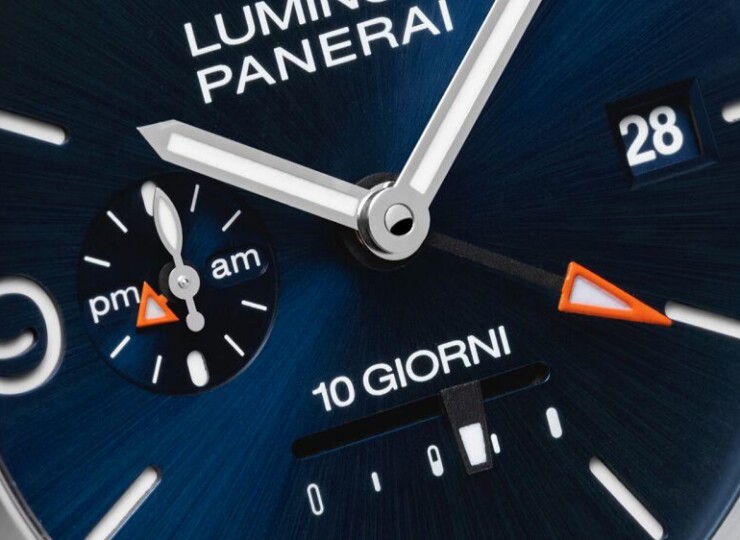 PANERAI ルミノール ディエチ ジョルニ GMT 44mm スティール ブルー文字盤 PAM01482