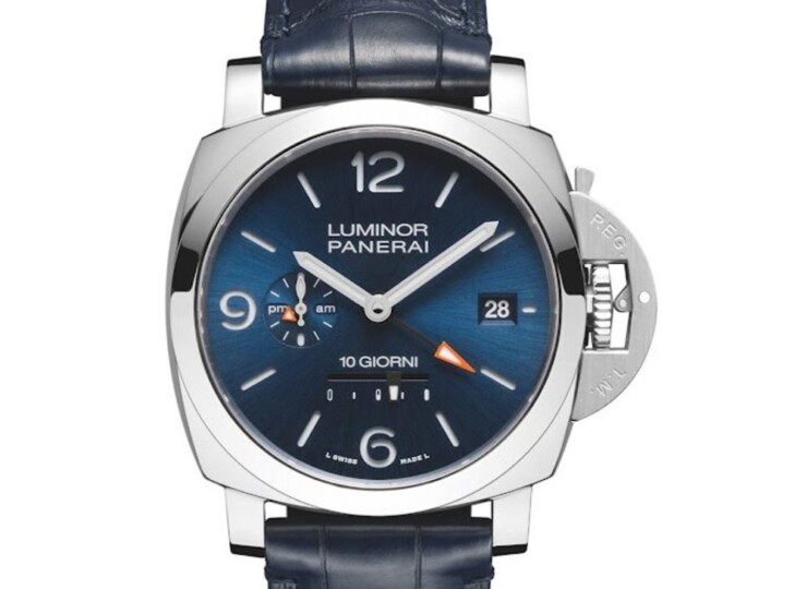 PANERAI ルミノール ディエチ ジョルニ GMT 44mm スティール ブルー文字盤 PAM01482