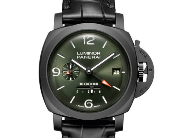 PANERAI ルミノール ディエチ ジョルニ GMT チェラミカ 44mm セラミック グリーン文字盤 PAM01483