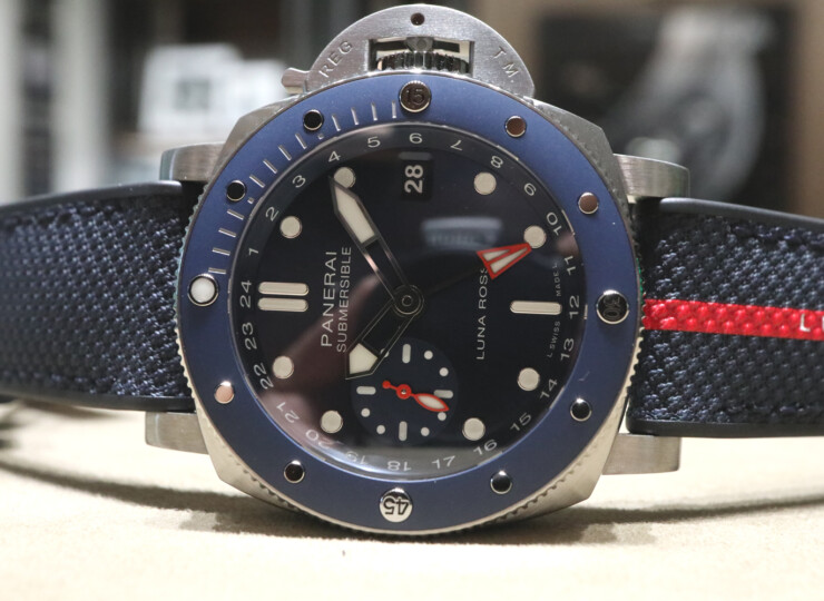 PANERAI サブマーシブル GMT ルナ・ロッサ チタニオ 42mm チタン ブルー文字盤 PAM01507