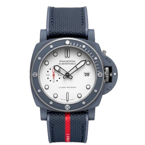サブマーシブル ルナ・ロッサ 44mm Ti-セラミテック™ ホワイト文字盤
