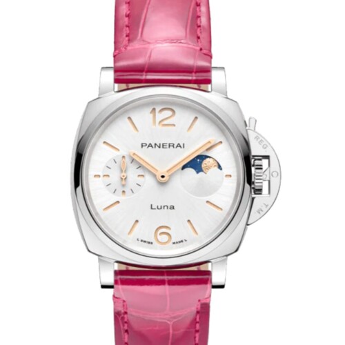 PANERAI ルミノール ドゥエ ルナ 38mm スティール ホワイト文字盤 アリゲーター・ストラップ PAM01557
