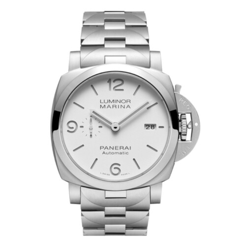 ルミノール マリーナ 44mm スティール ホワイト文字盤 ブレスレット