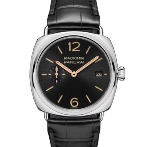 ラジオミール 40mm スティール ブラック文字盤