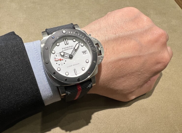 PANERAI サブマーシブル ルナ・ロッサ 42mm スティール ホワイト文字盤 PAM01579
