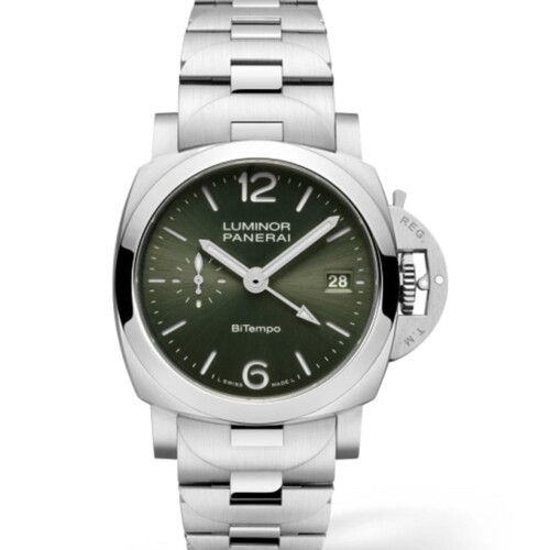 ルミノール GMT 40mm スティール グリーン文字盤