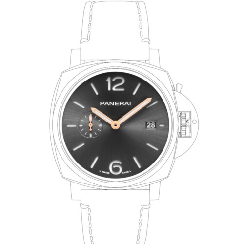 ルミノール ドゥエ 42mm スティール アンスラサイト文字盤 アリゲーター・ストラップ