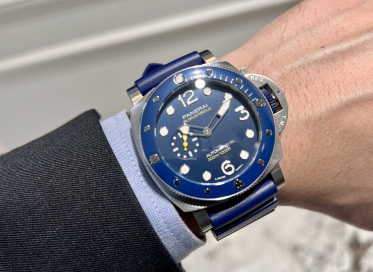 PANERAI サブマーシブル マイク・ホーン 44mm eSteel™ ブルー文字盤 PAM01676
