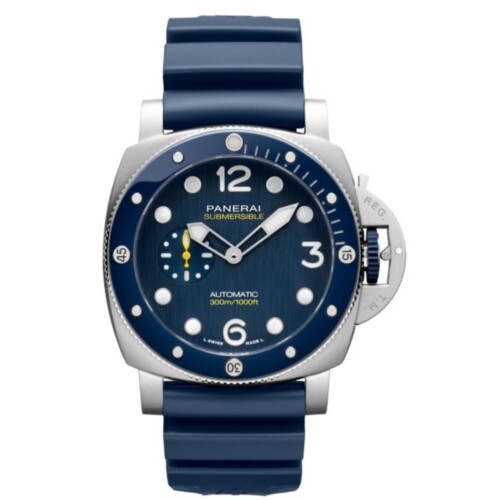 サブマーシブル マイク・ホーン 44mm eSteel™ ブルー文字盤