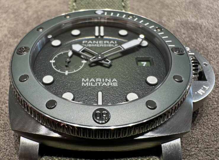 PANERAI サブマーシブル マリーナ ミリターレ 44mm スティール グリーン文字盤 PAM01697