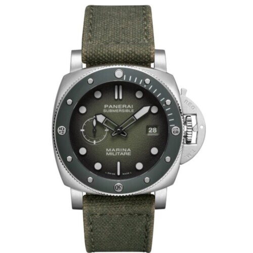 サブマーシブル マリーナ ミリターレ 44mm スティール グリーン文字盤