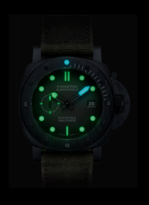 PANERAI サブマーシブル マリーナ ミリターレ 44mm カーボテック™ グリーン文字盤 PAM01698