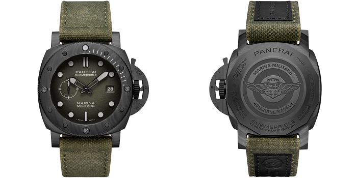 PANERAI サブマーシブル マリーナ ミリターレ 44mm カーボテック™ グリーン文字盤 PAM01698