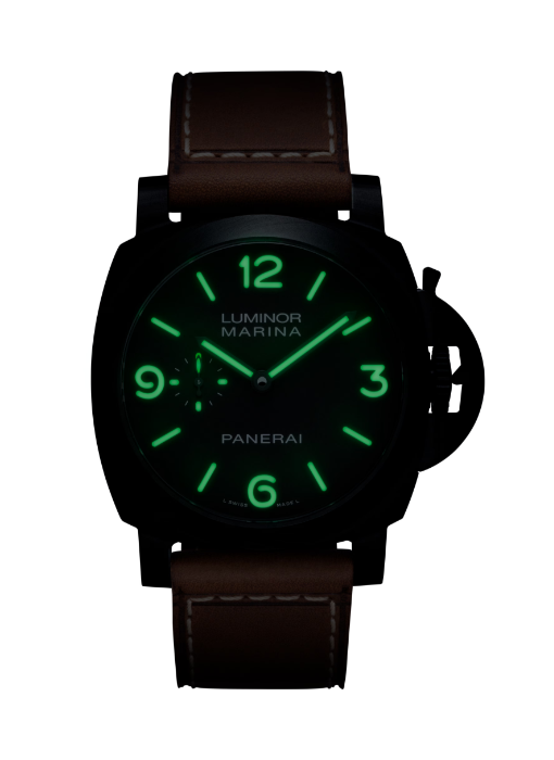 PANERAI ルミノール マリーナ 44mm カーボテック™ ブラック文字盤 カーフ・ストラップ PAM01707