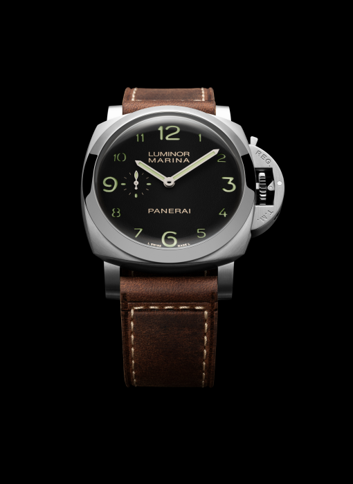 PANERAI ルミノール マリーナ 44mm スティール ブラック文字盤 カーフ・ストラップ PAM01759