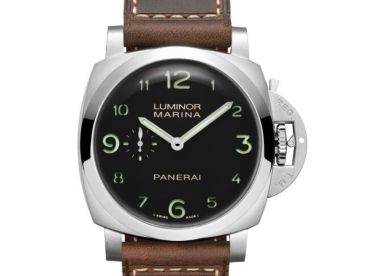 PANERAI ルミノール マリーナ 44mm スティール ブラック文字盤 カーフ・ストラップ PAM01759