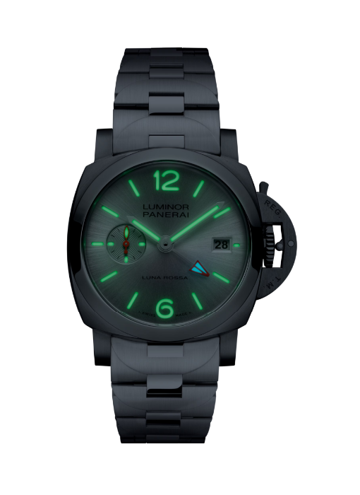 PANERAI ルミノール ルナ・ロッサ GMT 40mm スティール シルバー文字盤 PAM01791